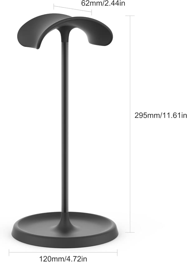 Hovedtelefonstativ, skrivebordsholder til headset (sort)