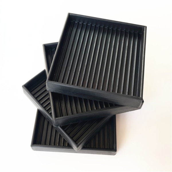 8 stk 3” sorte møbelrullekopper - Skridsikre møbelpuder H