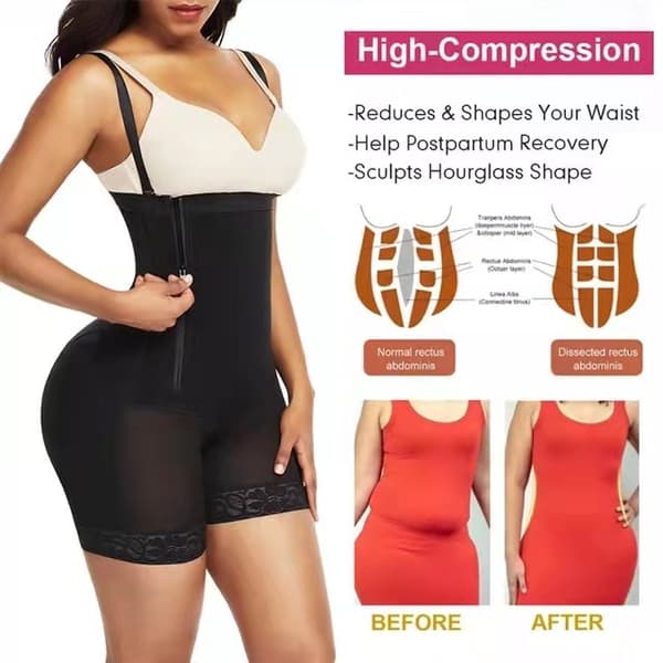 Kroppsshaper for kvinner Magekontroll Shapewear Sideglidelås Åpen B