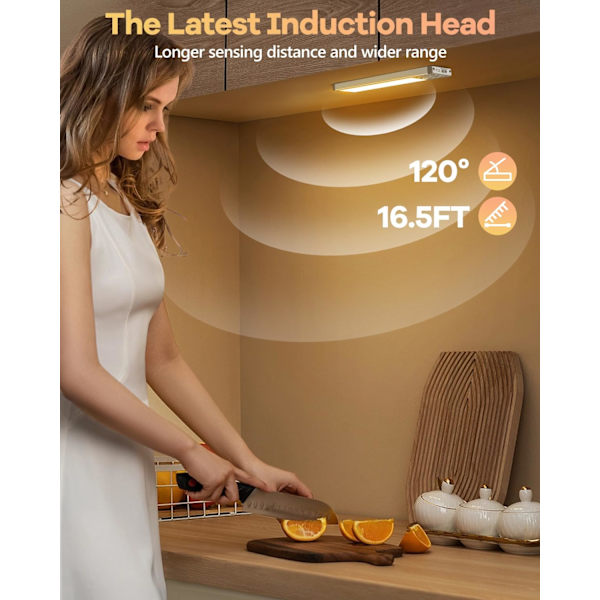（Grå）Køkken Under Counter Lampe, 40 LED Kabinet Lys, 3 Farve M