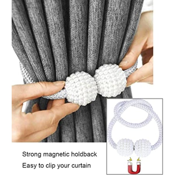 Magnetiske gardinbindere, 1 stk. Gardinbindere Gardinclips