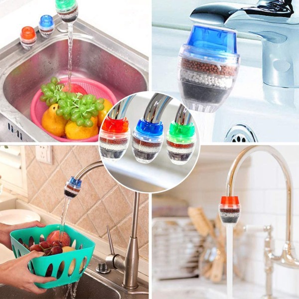 6PCS Kökskran Kran Rund Aktivt Kolfilter Kran