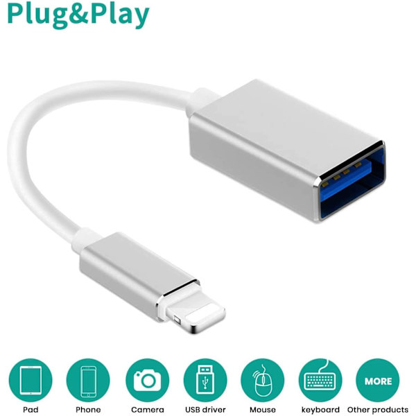 USB OTG-laddningskabel för iPhone iPad iOS 15 Piano Mikrofon A