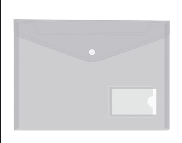 20 Pak A4 Plastikmapper (Transparent) - Dokumentlommer - Trykknap