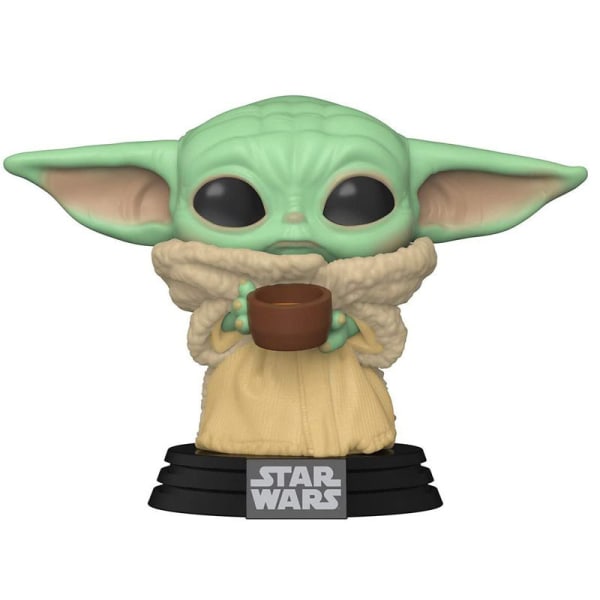 Funko Pop Star Wars Baby Yoda Holding Bowl Eat Frog & Take Neckla