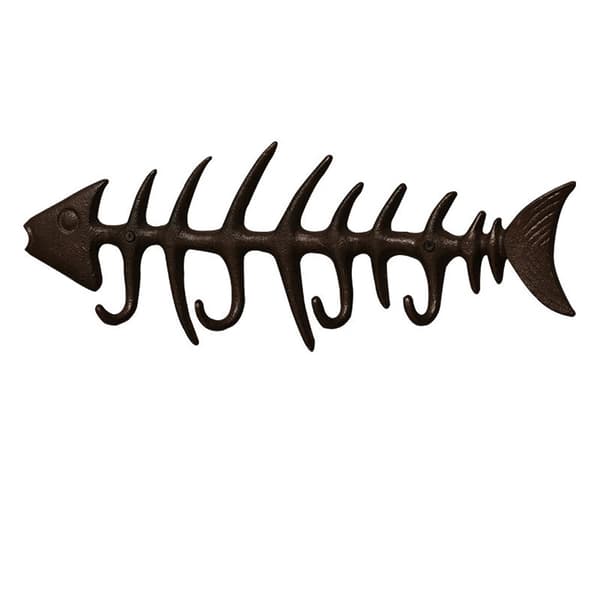 Coastal Cast Iron Decorative 4-Hook Key Rack, 13.7\" L x 4.9\"