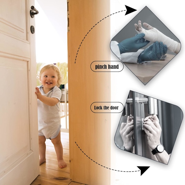 2-delt dørkile dørstopper, glatt korn bøk dørstopper, med skinnklips, for dørsprekker 5-30 cm