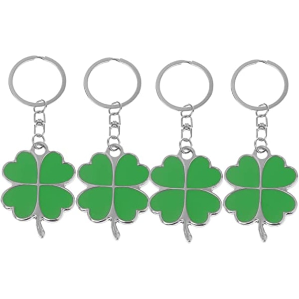 4 four leaf clover zinc alloy lucky keychains