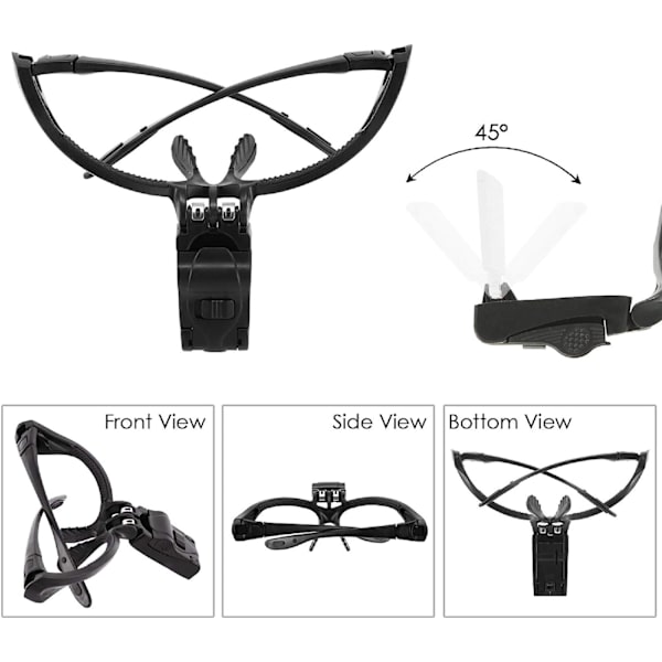 Pääpanta suurennuslasi LED-valolla, Hands Free -luku