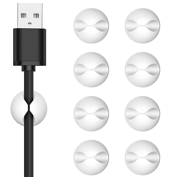 6 pakker (sort) skrivebords datakabel hub opbevaring kabel manager win