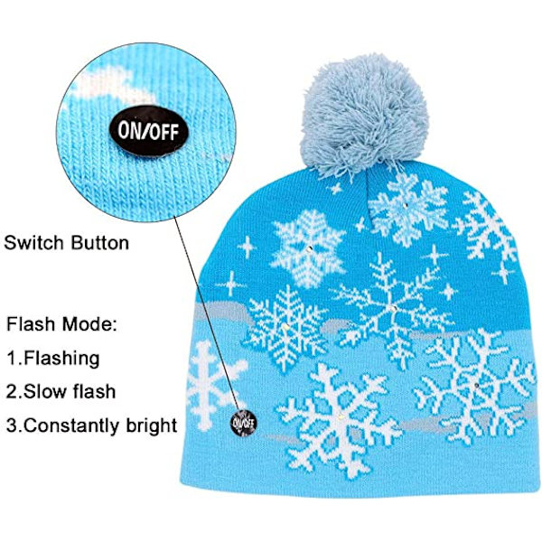 LED Lysende Julehatte Julemand Grim Hat Beanies 10 Farve