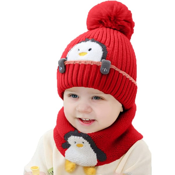 Beanie Skjerf Set Hat Kids Vinter Baby Strikket Beanie Hat Set