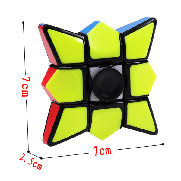 Fidget Spinner Cube 2 i 1 klistermärkeslös hjärngympa magisk pussel