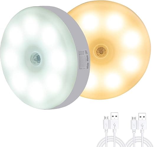 2 pakker LED bevægelsessensor natlys, USB-opladning smart li