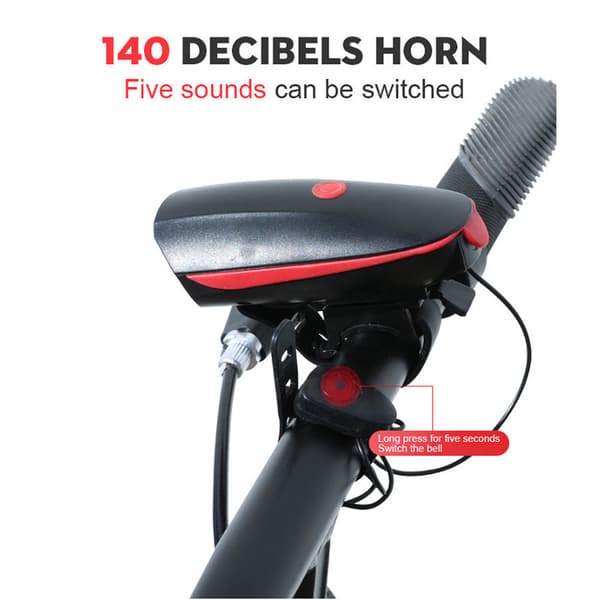 Cykelforlygte med elektrisk horn (blå)