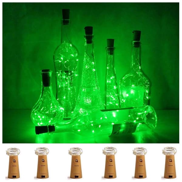 6-pack, 20 LED Flaskor Ljus Fairy String LED Ljus (grön)