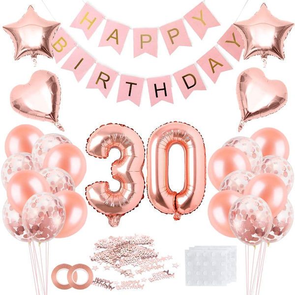 30-årsdag, 30-årsdagspynt, 30-årsdagsballongpynt,
