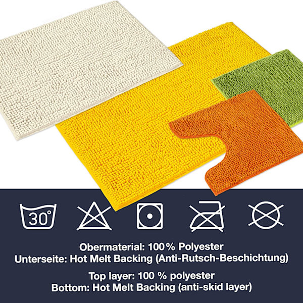 Harmaa kylpymatto - Modulaariset sarjat - Liukumaton, imukykyinen ja pehmeä