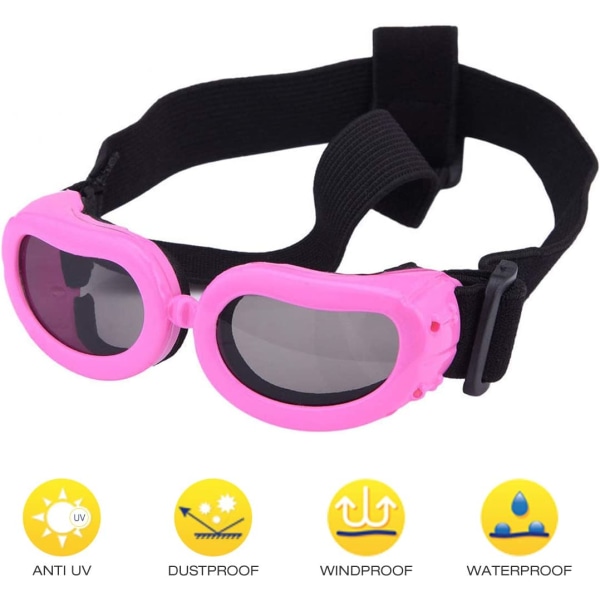 Hundebriller Anti-UV Hundesolbriller, Pet Goggles med justerbar St