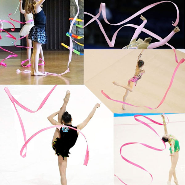 2 meter roterande dansband - rosa, barngymnastik 2 st