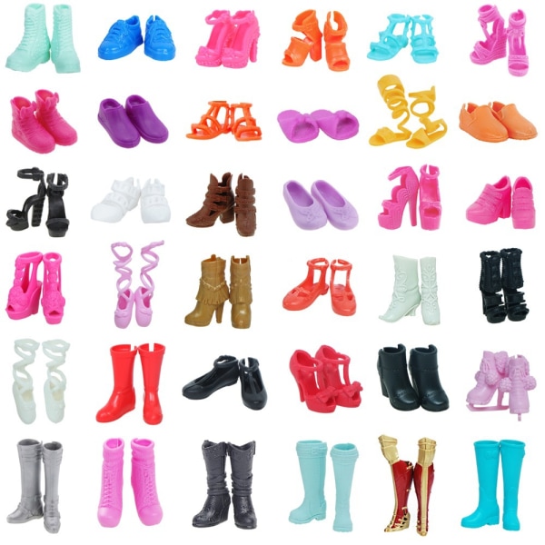 26-30CM mannlige og kvinnelige Barbie-dukke høyhælte sko, flate