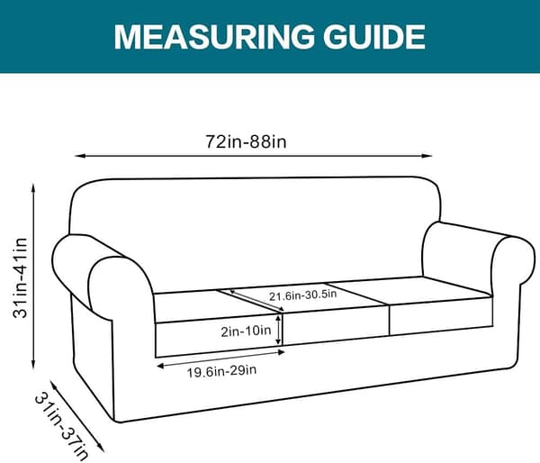 4-delt Sofa Betræk til 3-puds Sofa - Sofa Slipcover Blød Sofa Betræk (Grå)