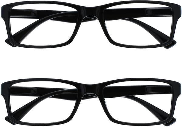 Läsglasögon  Svarta läsare Värde 2-pack Designer Style M