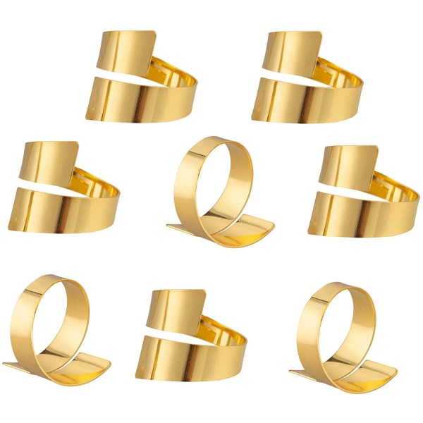 8 Pcs Napkin Rings Metal Napkin Holders Gold Napkin Ring Set for