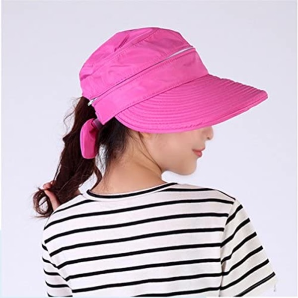 Hvid - Dame Solhat Justerbar Foldbar Visor Cap Bred Bræm