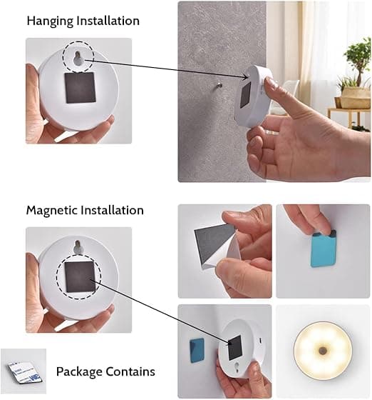 2 pakker LED bevægelsessensor natlys, USB-opladning smart li