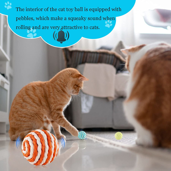 3kpl kissanlelupalloja, interaktiivinen kissanlelu, pureskelunkestävä, lemmikkipallo