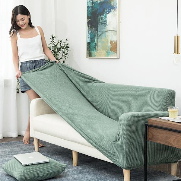 2-seters sofaovertrekk elastisk stretch polstret myk passform hvit 145-18