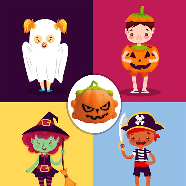 4-pakkauksen Halloween-koristeet sisä- ja ulkokäyttöön, Kurpitsa Pop Fidge