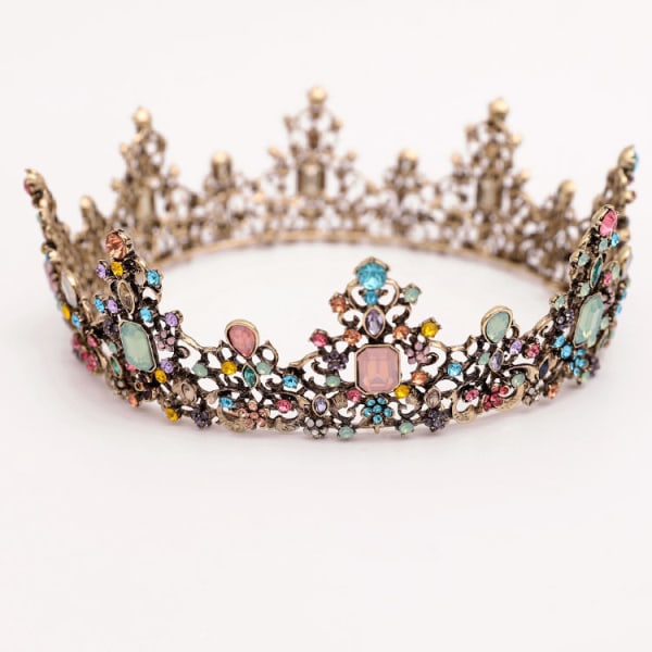 Jeweled barok Queen's Crown - Rhinestone Wedding Crown og