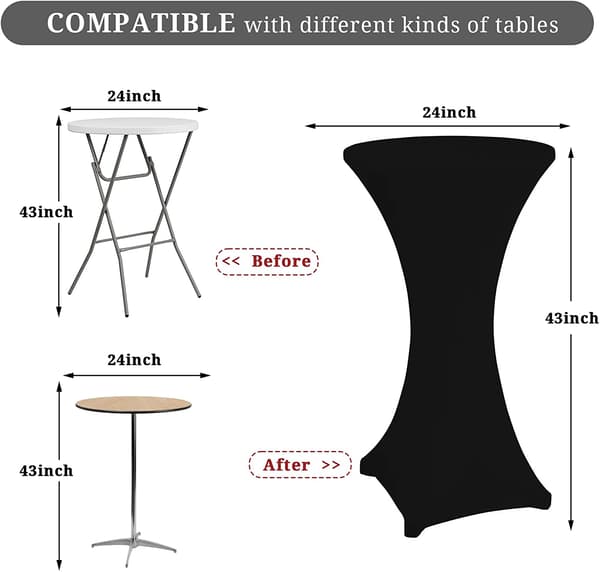 3-pakning Stretch Square Corner Cocktail Spandex Duk