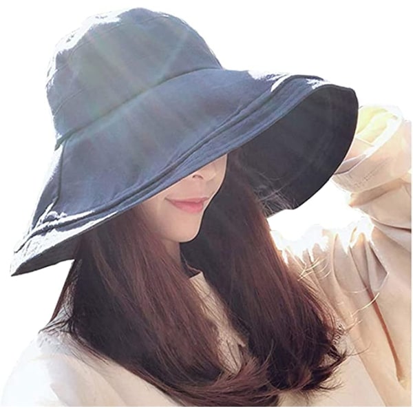 Dame Beach Hat Summer Foldbar Bred Brem Floppy Hat Beach