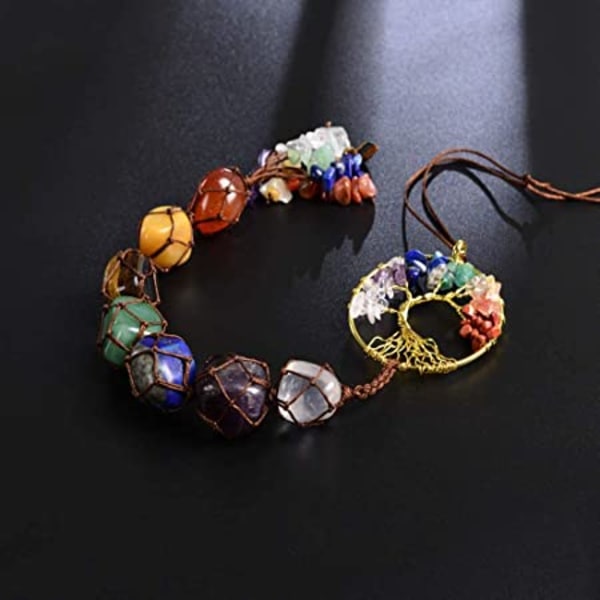 2 stk Livets tre Chakra steiner Helbredende krystaller Feng Shui Hangi