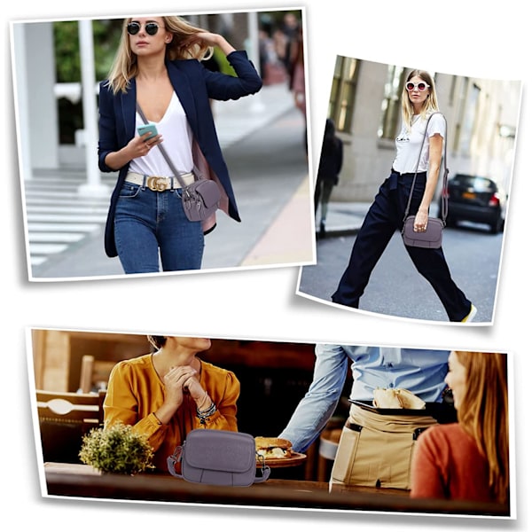 Dam Fashion Crossbody Väska - Äkta Läder Telefonväska - Liten Axelväska - Stor Kapacitet