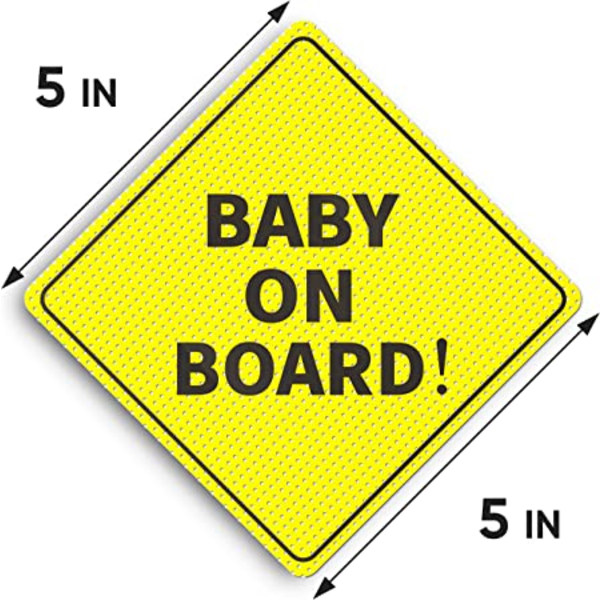 Baby On Board-skylt för bil - Ideal Stickers - 1-pack, 5\" x 5\" -