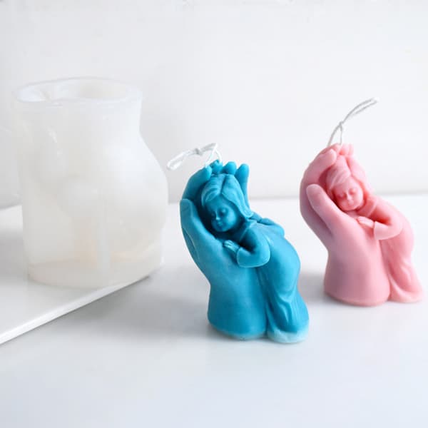 Silikonljusform - Baby Hand Shape Candle Mold - Silikonform