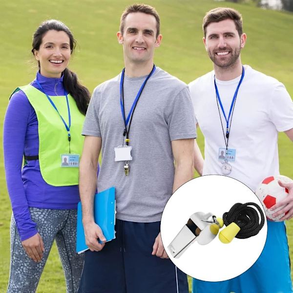 8-pack Sportdomarevisselpipor med Snodd för Lärare, Plast Nödvisselpipor