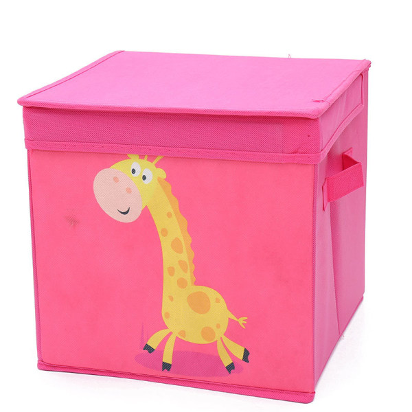 1PCS (pink red giraffe, about 28x28x28cm) Storage Boxes, Toy Org