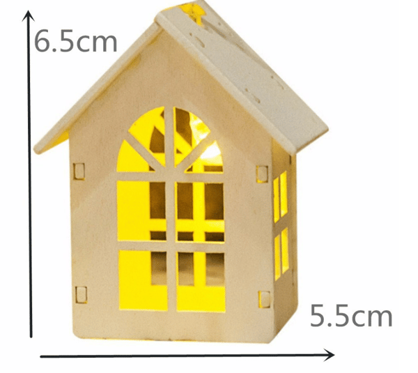 10LED Jul trä hus ljusslinga rum sovrum dekoration