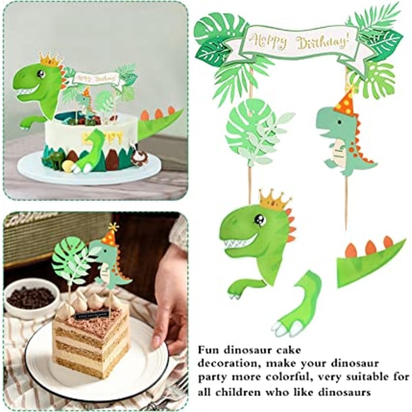 Dinosaurie-tårta Toppers, 4 stycken födelsedagstårta Toppers, Cupcake T G
