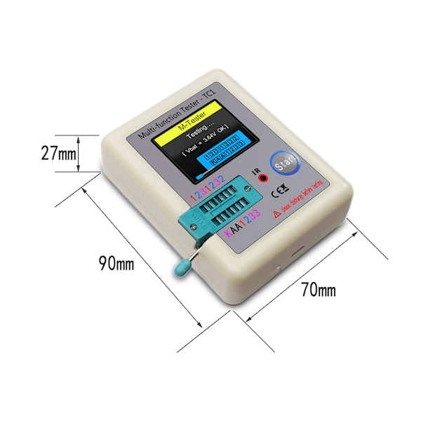 Multifunksjonell transistortester LCR-TC1 med fargegrafisk skjerm