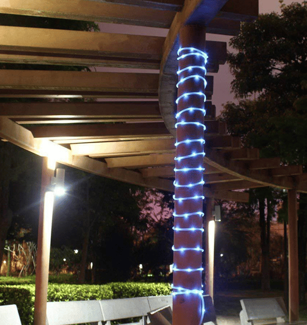 Utendørs solcelled LED-lyssnor PVC-rørlys kobbertråd