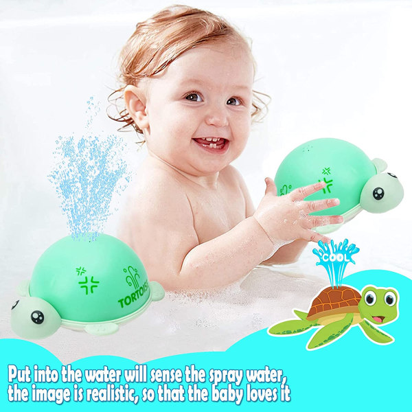 Baby kylpy- ja allaslelut, vesisuihkukilpikonna (vihreä)