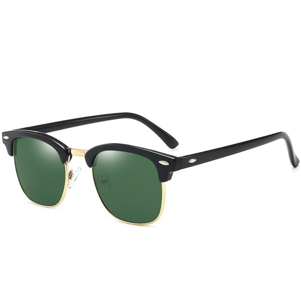 Luminous Black Frame Vintage Polariseret Sol Unisex Retro Semi-Rim