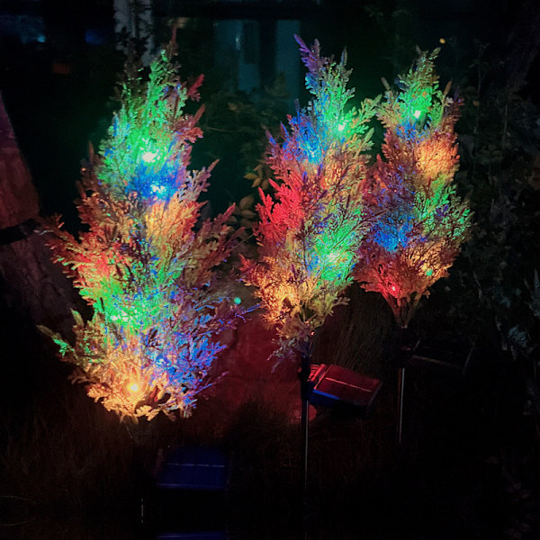 2 stk. Solar Cypress Lys Juledekoration Lys Kryds-borde