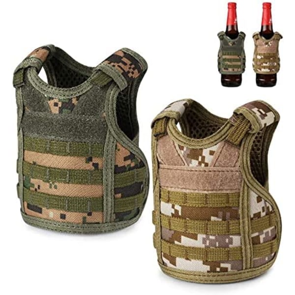 Taktisk Mini Ölväst, 2-pack Molle Öljacka Kamouflage Be